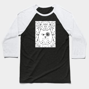 Cats Doodle Art. Funny qute Cat illustration Baseball T-Shirt